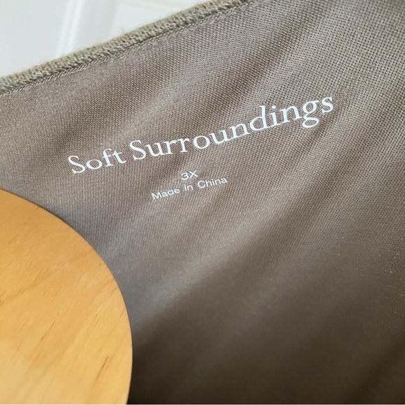 NWT Soft Surroundings Cassie Dress Olive Light Green Long Maxi Chiffon Size 3X - Picture 9 of 16